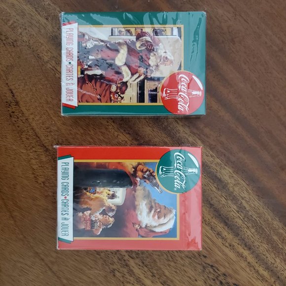 Coca Cola Christmas Santa 2 Sealed Card Decks with Collectible Tim 1995 Limited - Picture 6 of 7